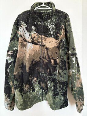 Mountain Ridge Moose Zip Up Sweater
